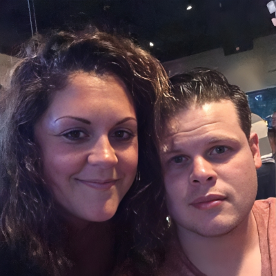  Derrick Levasseur and his wife Jane taking a selfie together.
